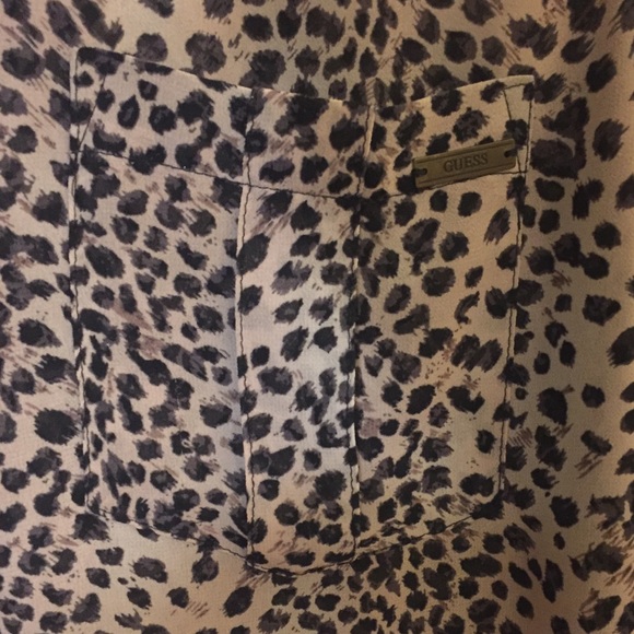 Guess Animal Print Button-Down Blouse - Picture 3 of 4
